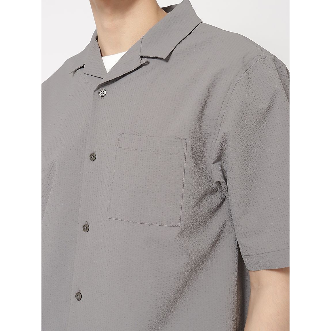 シアサッカー オープンカラーシャツ MENS