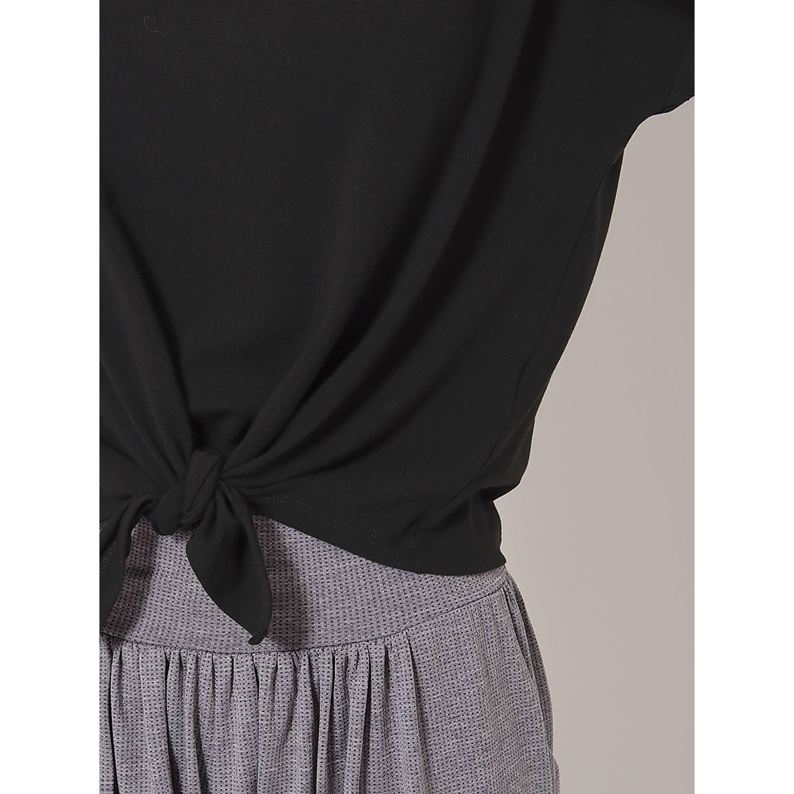 ポリエステルレーヨン天竺 ノットリボンTシャツ LADIES