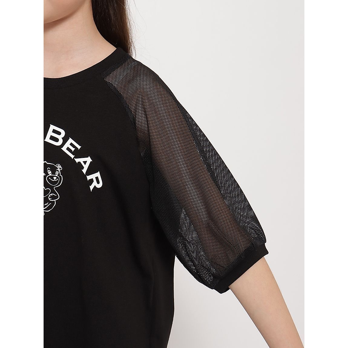 「Berry Bear」シリーズ 袖メッシュTシャツ GIRLS