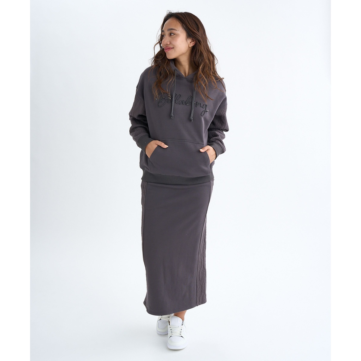 QUILT MIX LONG SKIRT