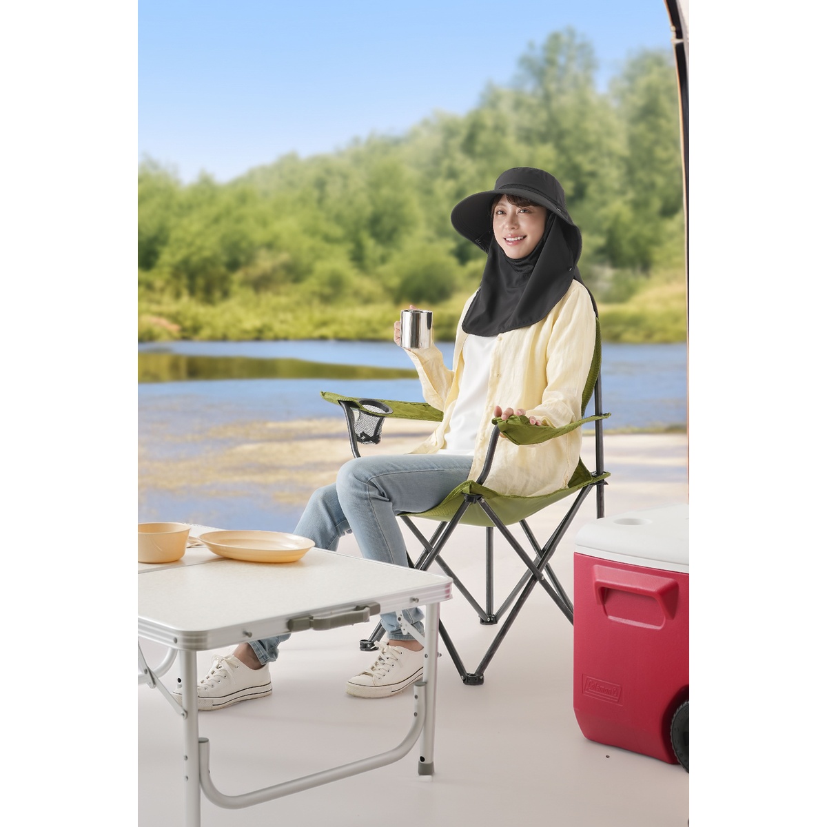 UV＆クールフェイスカバー付き3WAY帽子