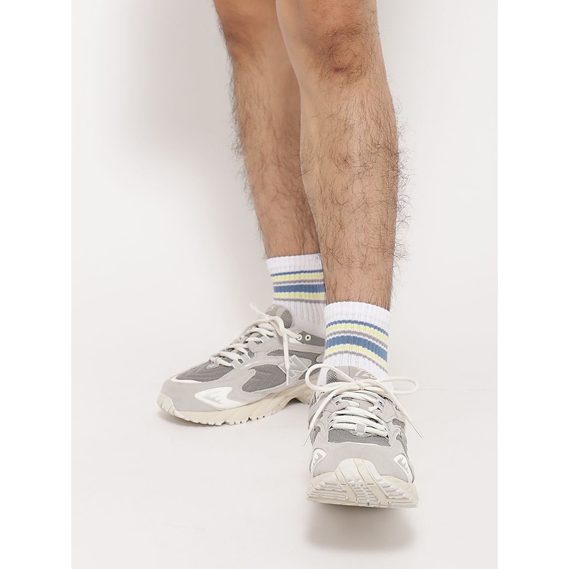 ２足組パイル編 マルチラインソックス：ショート