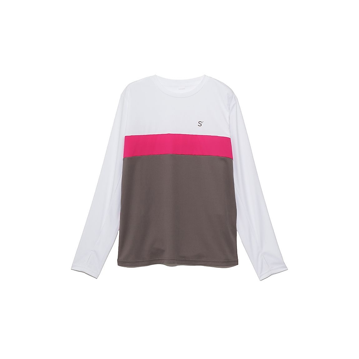 for RUN ドライスムースpr スリーカラーライン長袖Tシャツ MENS