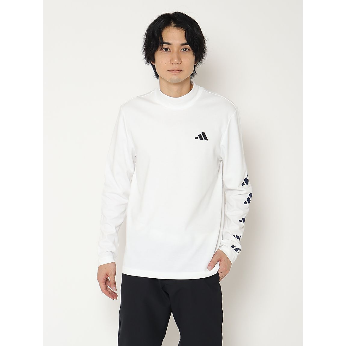 モックネック　レイヤード　ＥＰＷ　グラフィック　長袖ストレッチシャツ