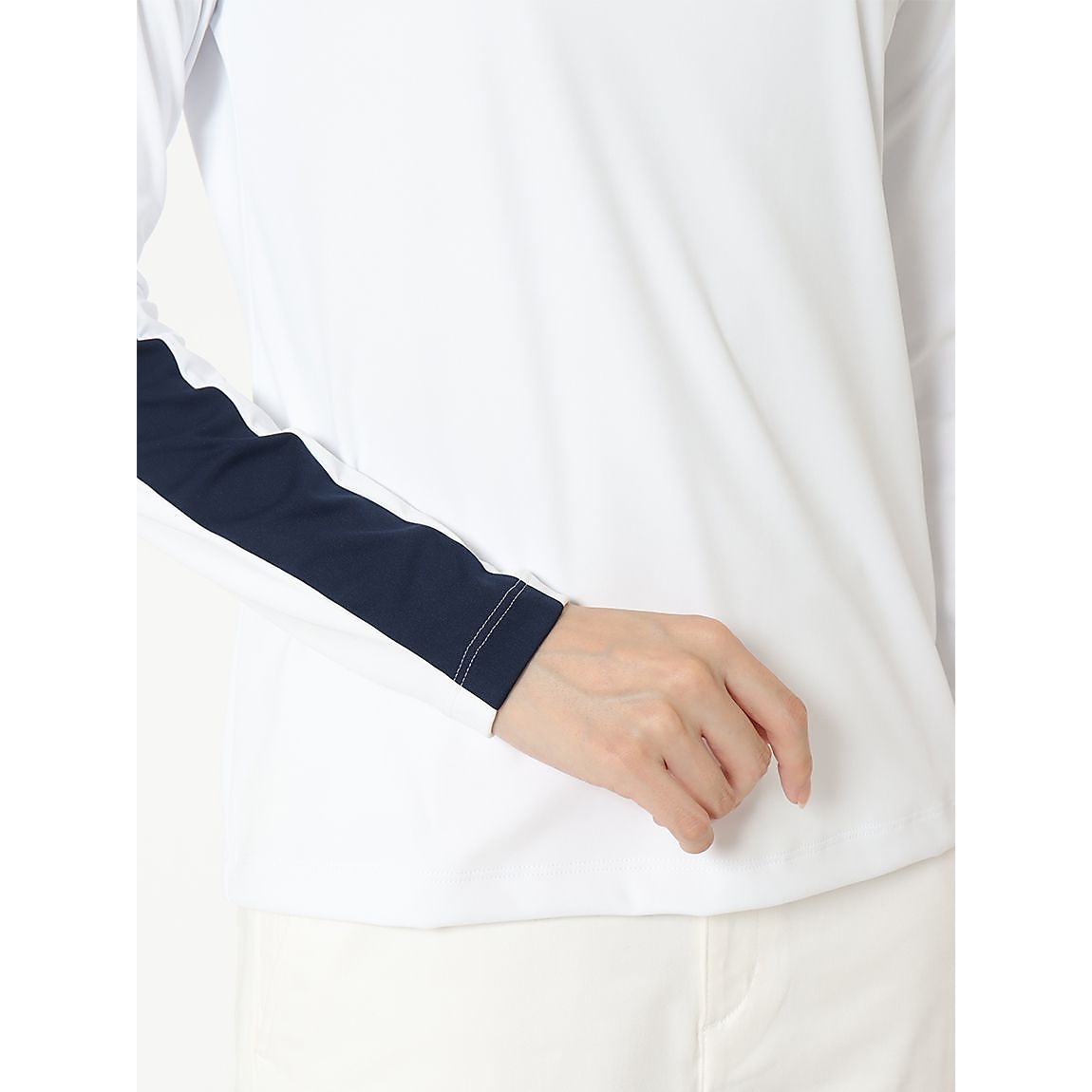 【ストレッチフォーサー】袖ラインハイネック長袖シャツ