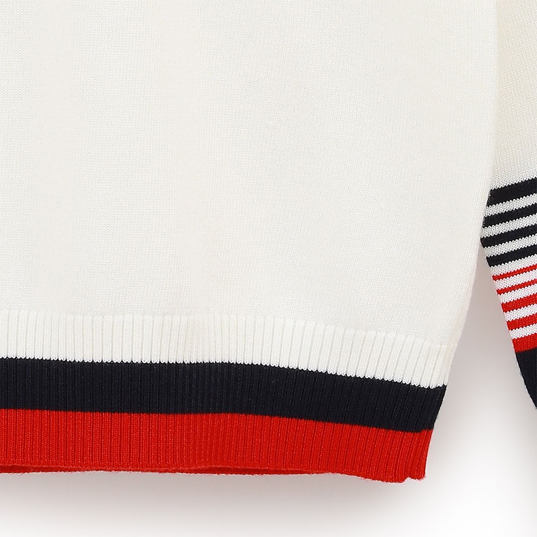 フラワージャカードクルーネックニット