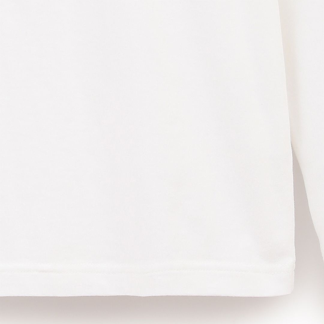 天竺長袖モックネックロゴプリントシャツ