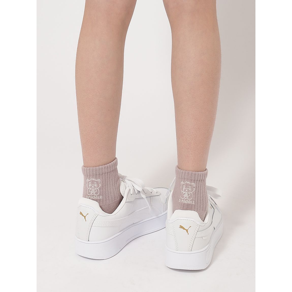 2足組パイル編 刺繍ソックス:ショート