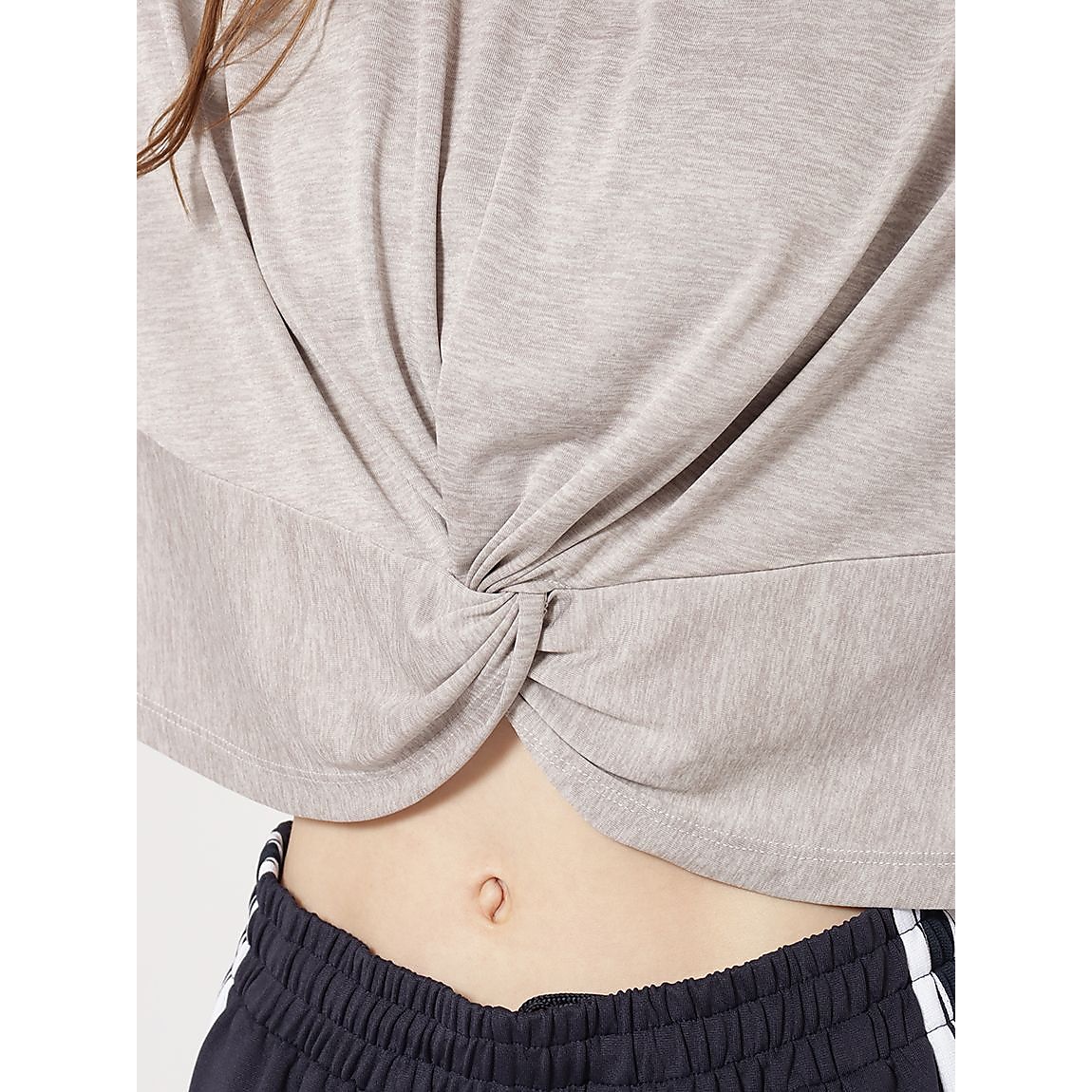 カチオン杢天竺 フロントツイストTシャツ LADIES