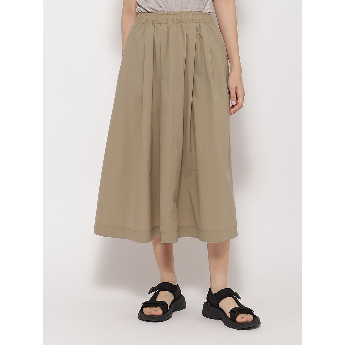 マイクロリップ ギャザーロングスカートLADIES