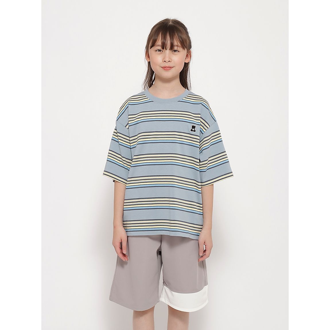 「Berry Bear」シリーズ マルチボーダーTシャツ JUNIOR