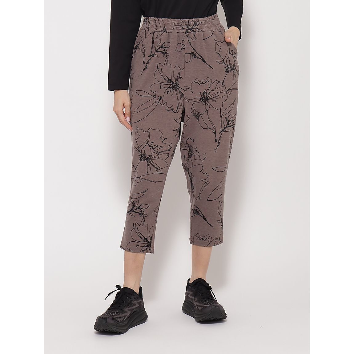 ポリエステルレーヨン天竺 プリントイージーパンツLADIES