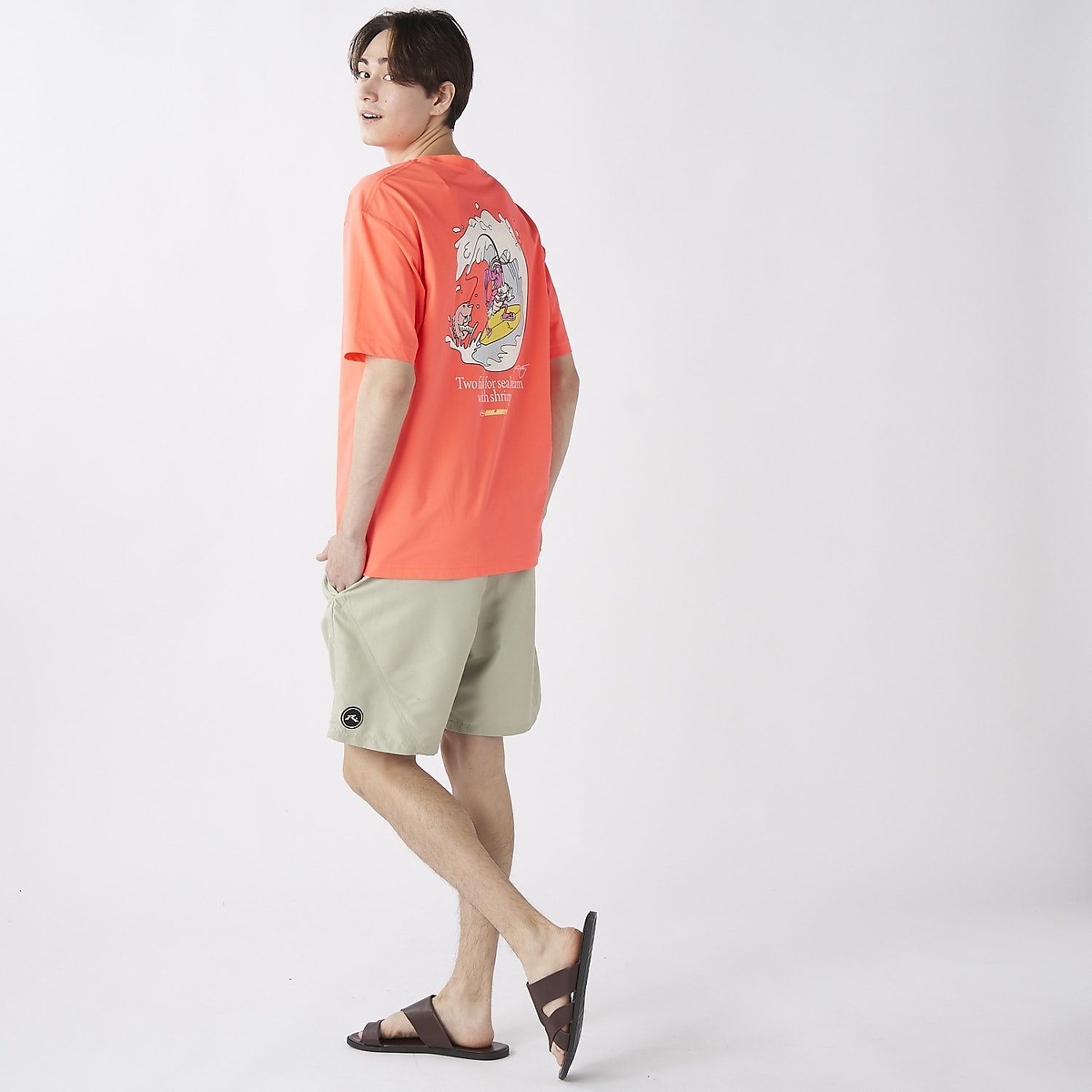 メンズRUSTYハンソデUVTシャツ