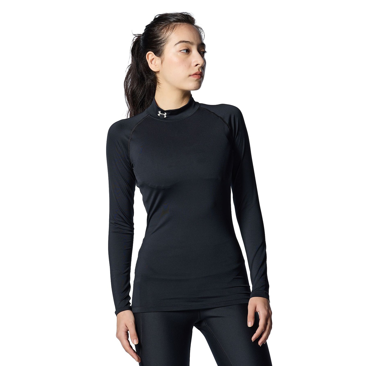 UA HEATGEAR COMPRESSION LONG SLEEVE MOCK NECK SHIRT