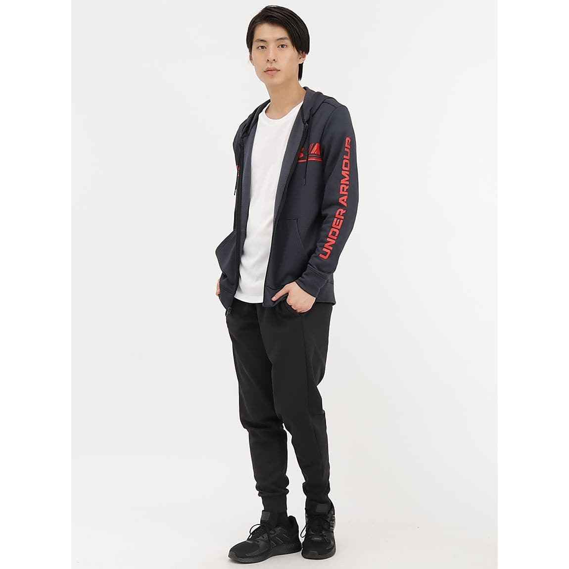 UA ARMOUR FLEECE BAR LOGO FULL ZIP