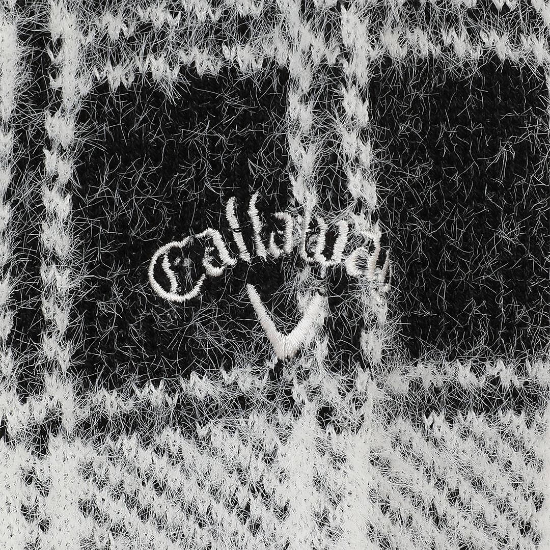 チェックジャカードＶネックヘアリーニット