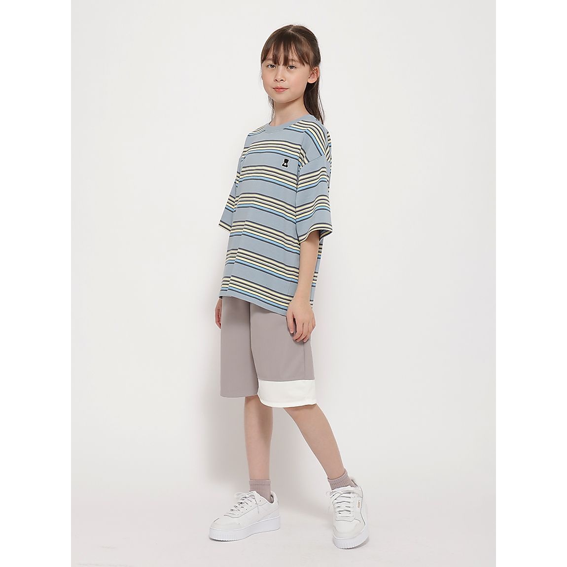 「Berry Bear」シリーズ マルチボーダーTシャツ JUNIOR