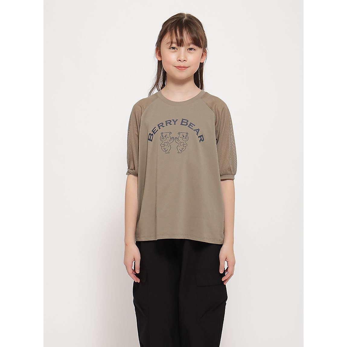「Berry Bear」シリーズ 袖メッシュTシャツ GIRLS