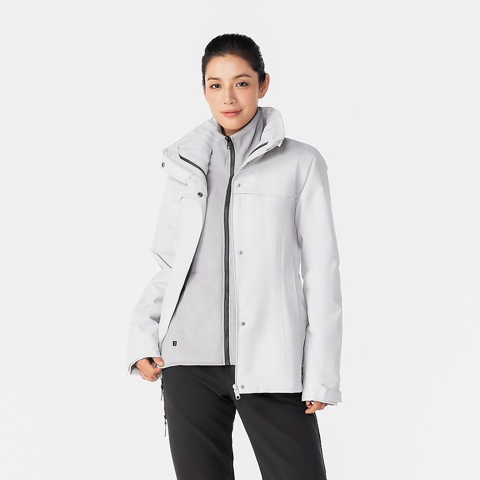 QUECHUAレディースジャケットウォーム3WAY NH100 GRY