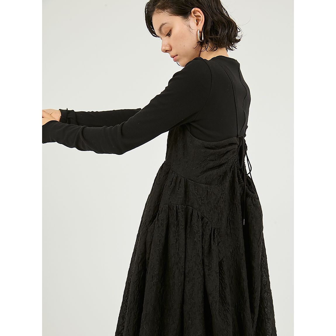 カットセットフラワージャガードワンピース