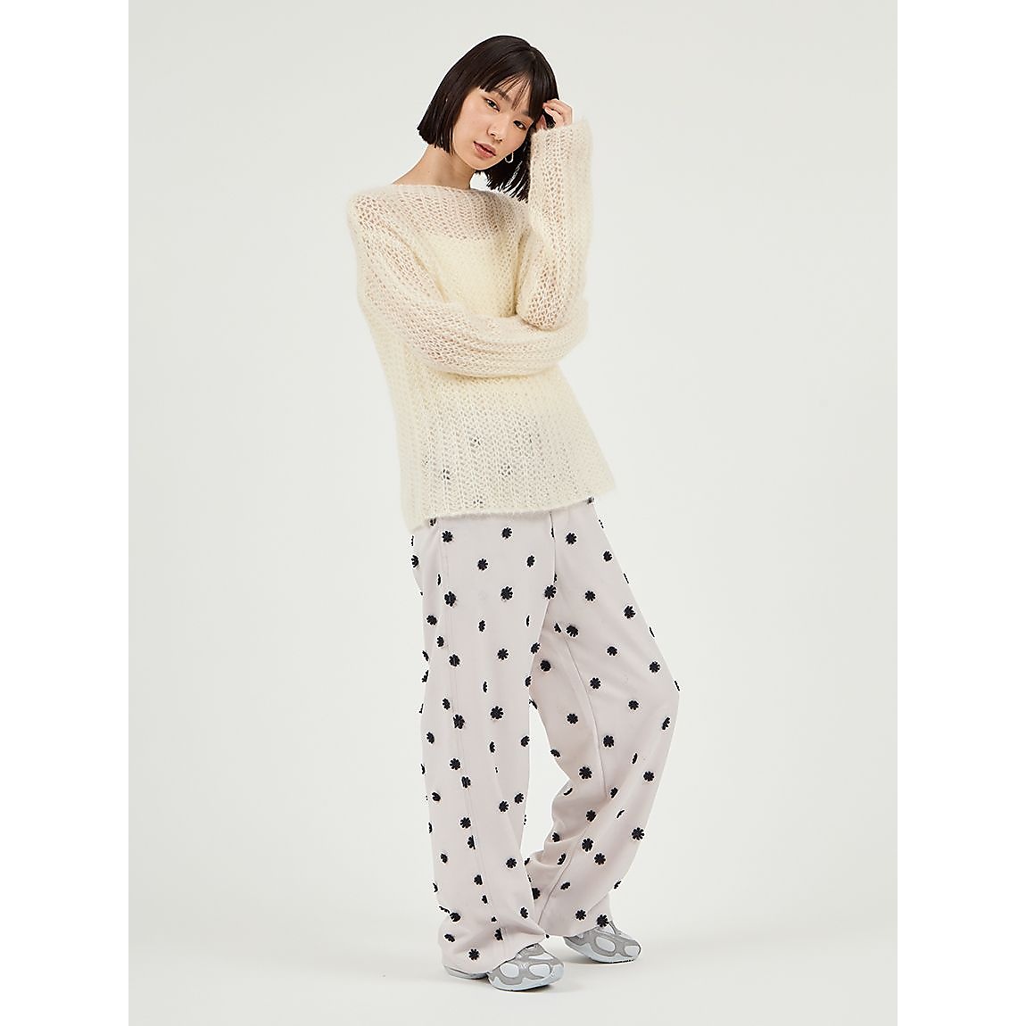 ルーズモヘアニットトップス