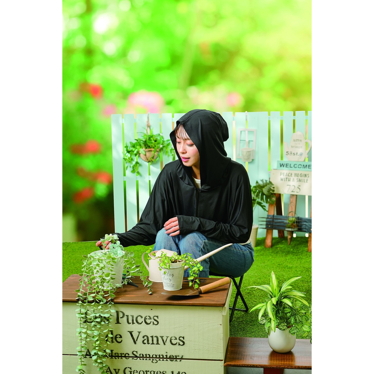 UV＆クールフード付きボレロ