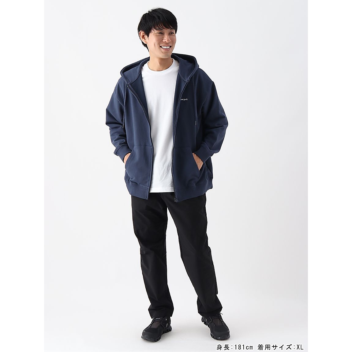 SP LOGO ZIP UP HOODIE XL BLACK