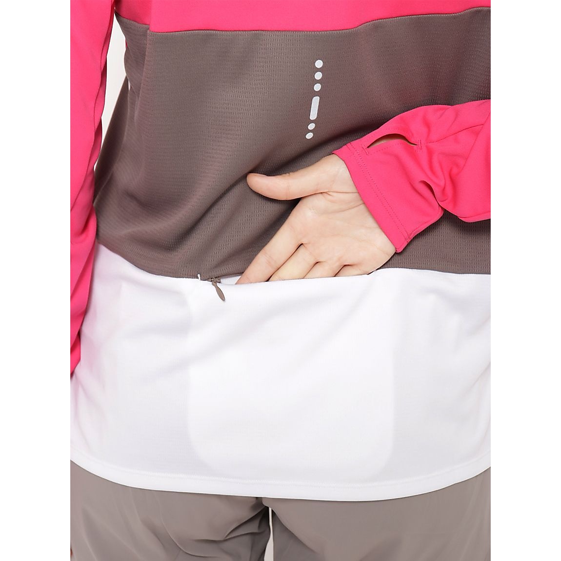 for RUN ドライスムースpr スリーカラーライン長袖Tシャツ LADIES