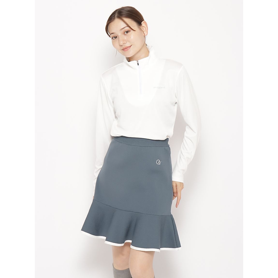 ハニカムドライスムース ハーフジップ長袖TシャツLADIES