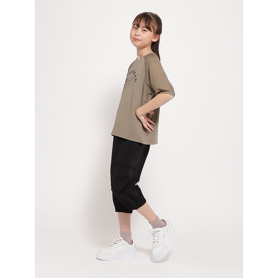 「Berry Bear」シリーズ 袖メッシュTシャツ GIRLS