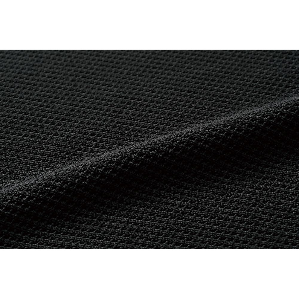 PLWAQAワッフルTシャツメンズ BK LL