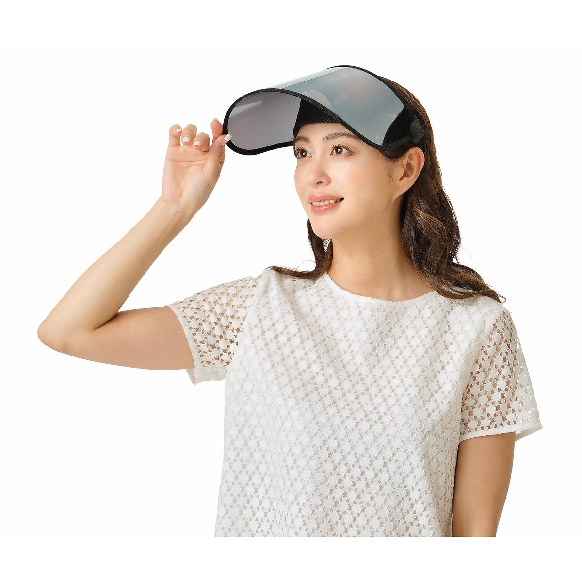 顔すっぽり　UVカットサンバイザー