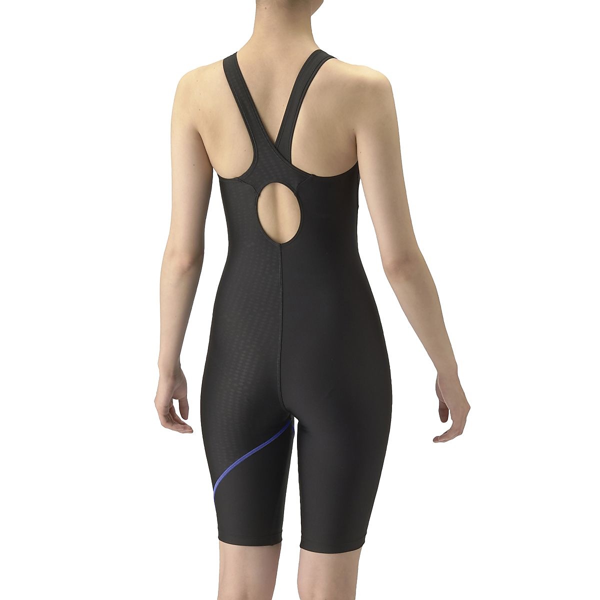 アクアエクサ　フィットネスワンピーススパッツ(オープンバック・ハーフレッグ・ぴったりパッド)