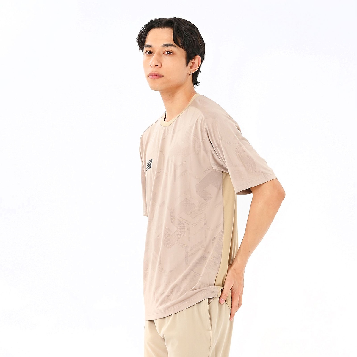 Black Out ジャガードメッシュニットショートスリーブTシャツ