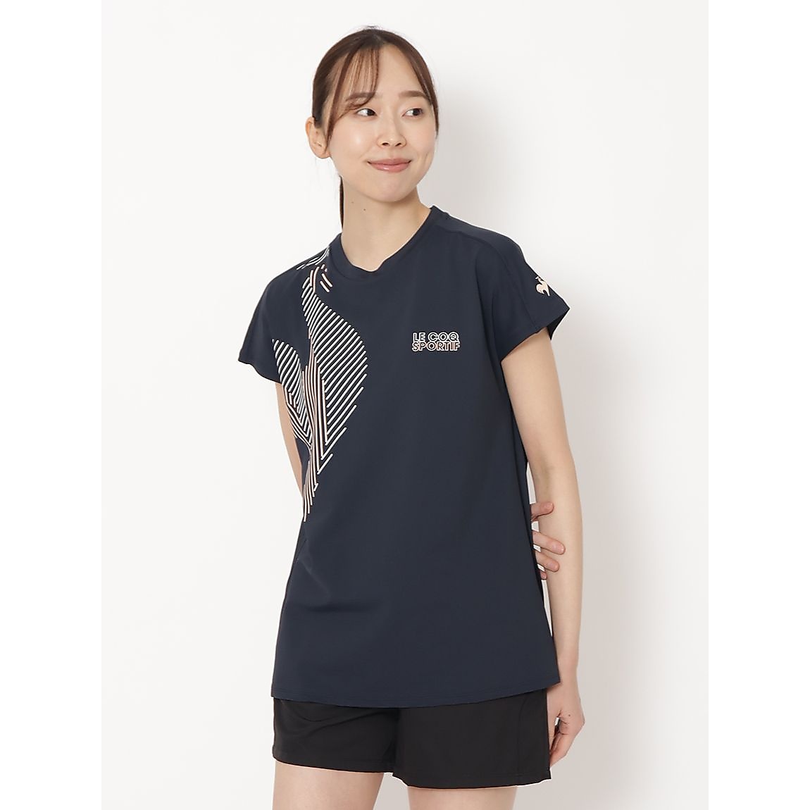 接触冷感フレンチスリーブシャツ