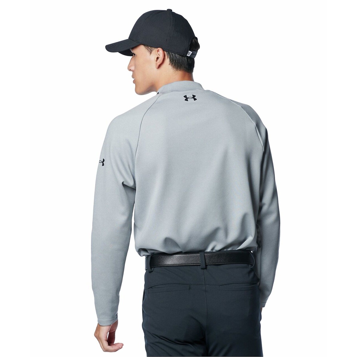 UA ARMOUR KNIT WORDMARK LONG SLEEVE MOCK NECK SHIRT