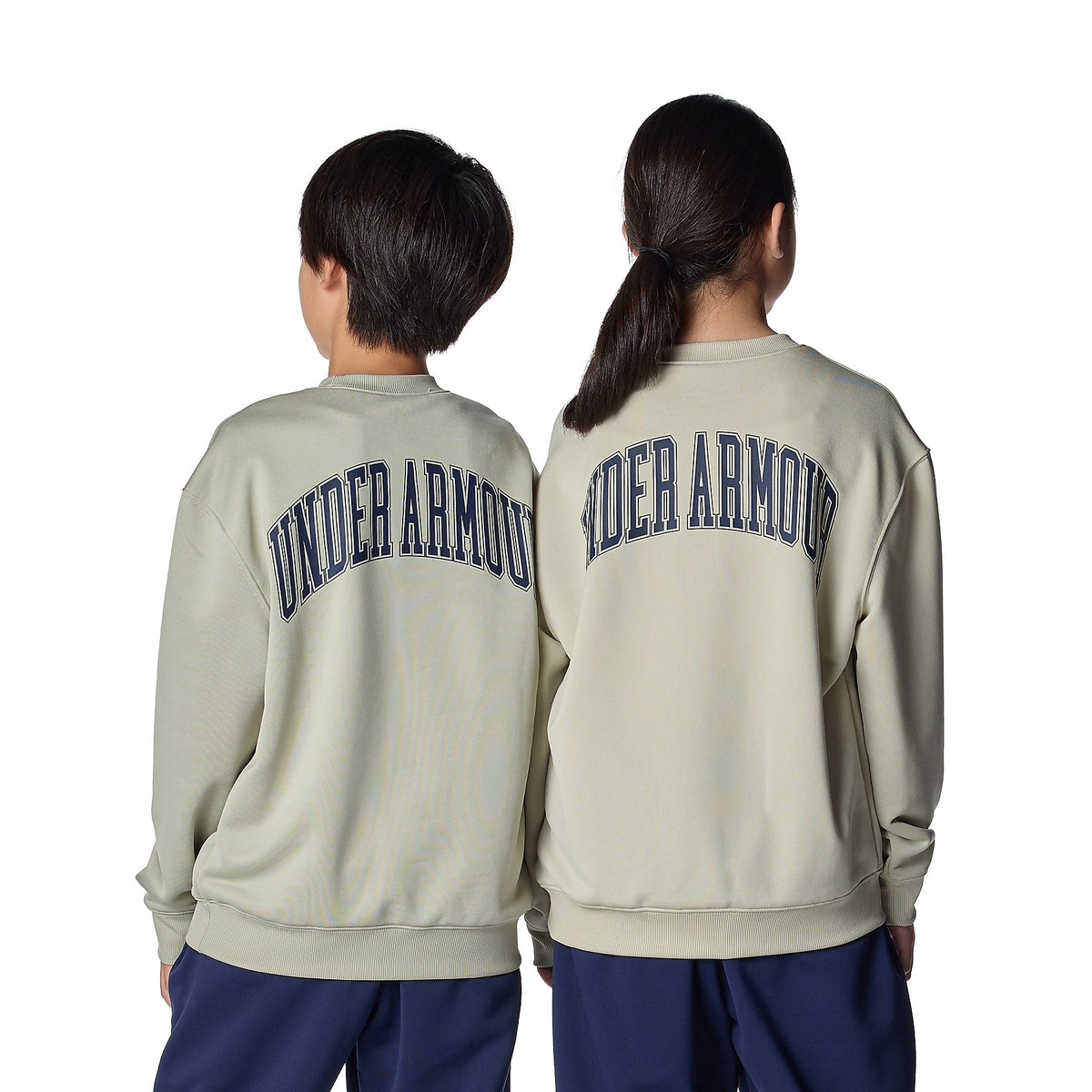 UA TECH TERRY OVERSIZED COLLEGE CREST LOGO CREW