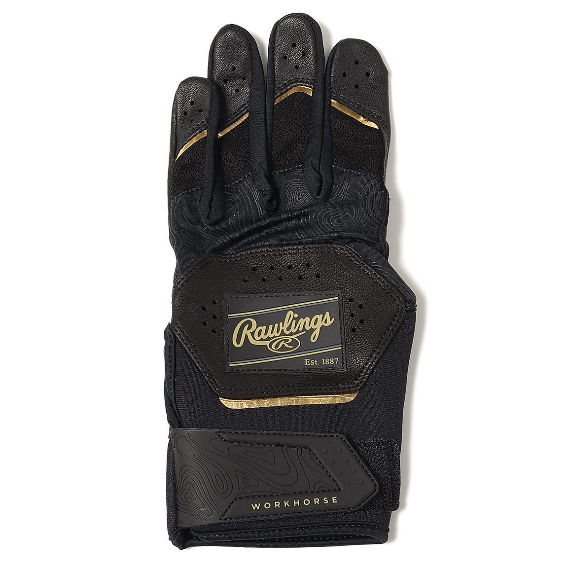 両手用 Workhorse バッティンググローブ - ブラック