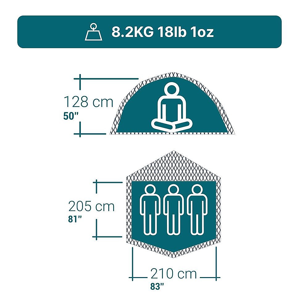 ワンタッチテント 2 SECONDS EASY FRESH&BLACK 3人用