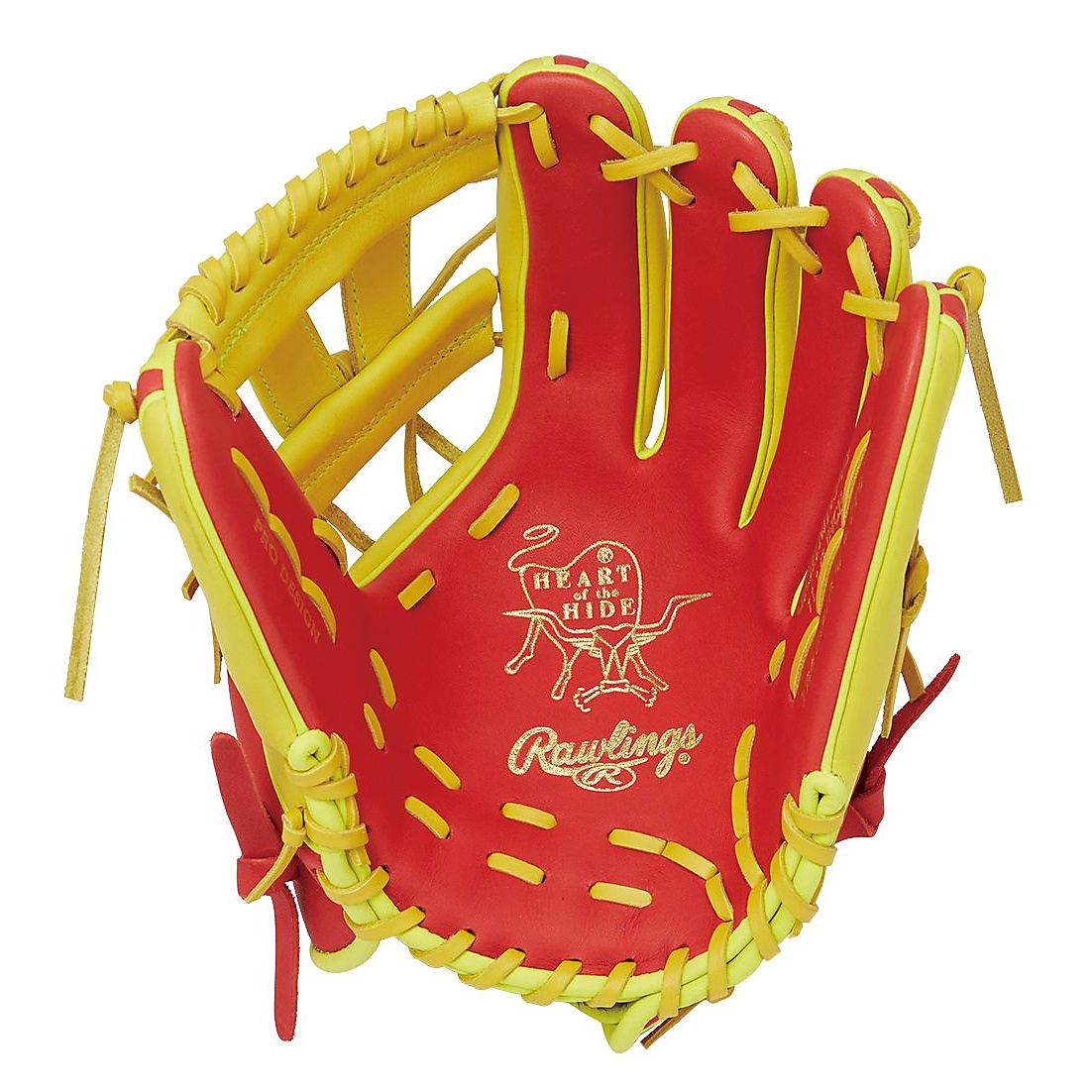 軟式 HOH MLB COLOR SYNC(エイチオーエイチエムエルビーカラーシンク)N54G - スカーレット/イエロー