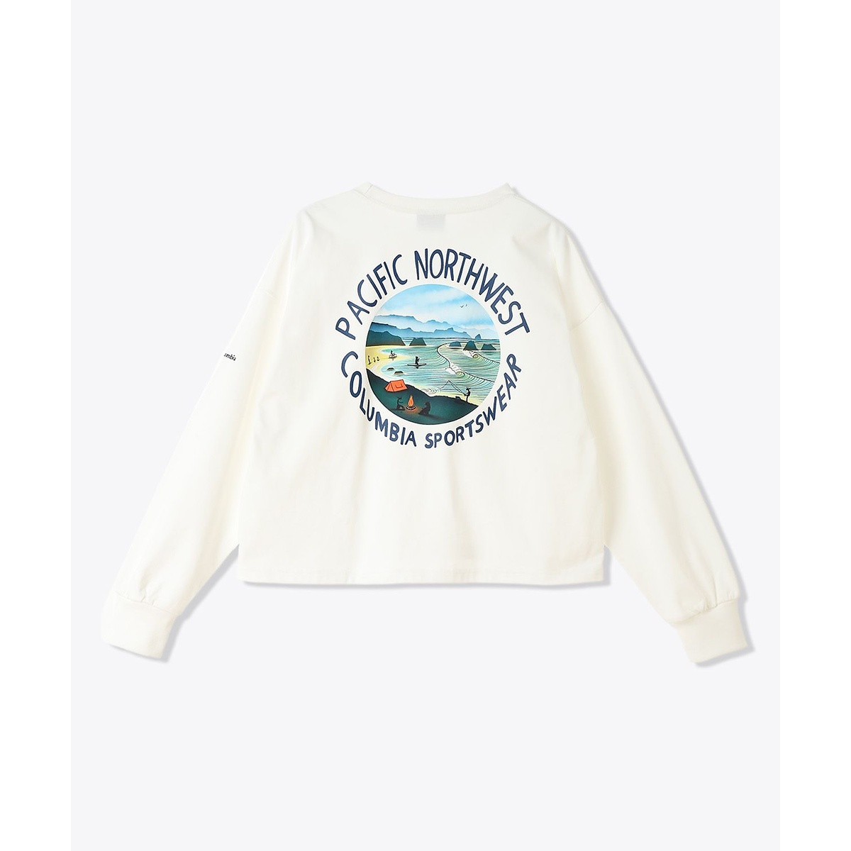 ウィメンズレイクトゥーアベニューロングスリーブクロップドTシャツ