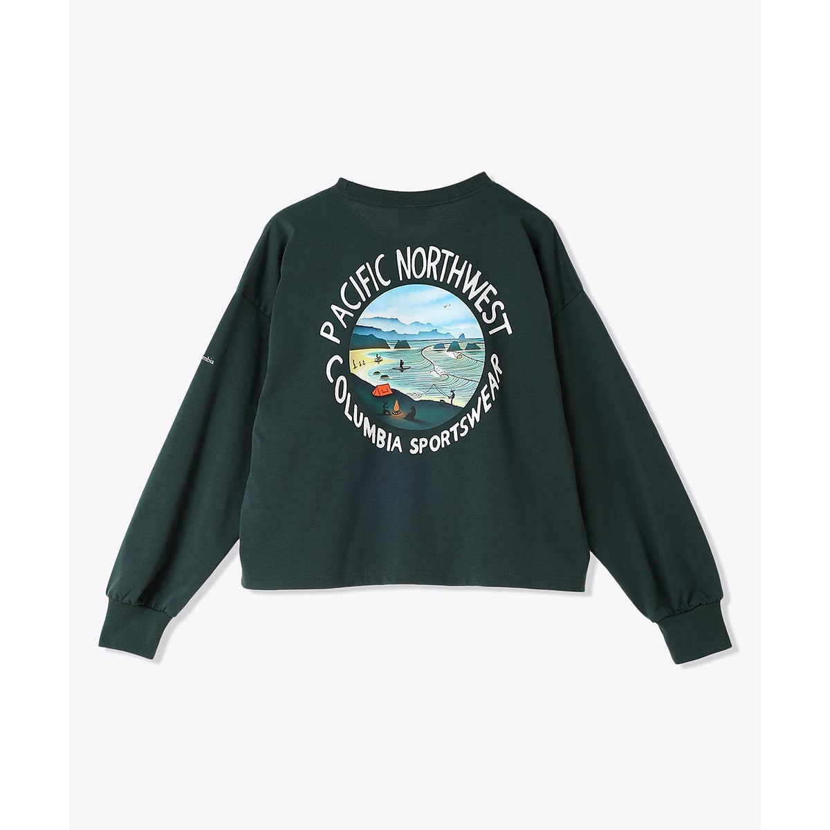 ウィメンズレイクトゥーアベニューロングスリーブクロップドTシャツ