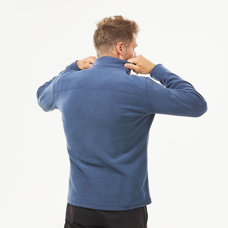 QUECHUAメンズフリース ハーフジップMH100 BLU