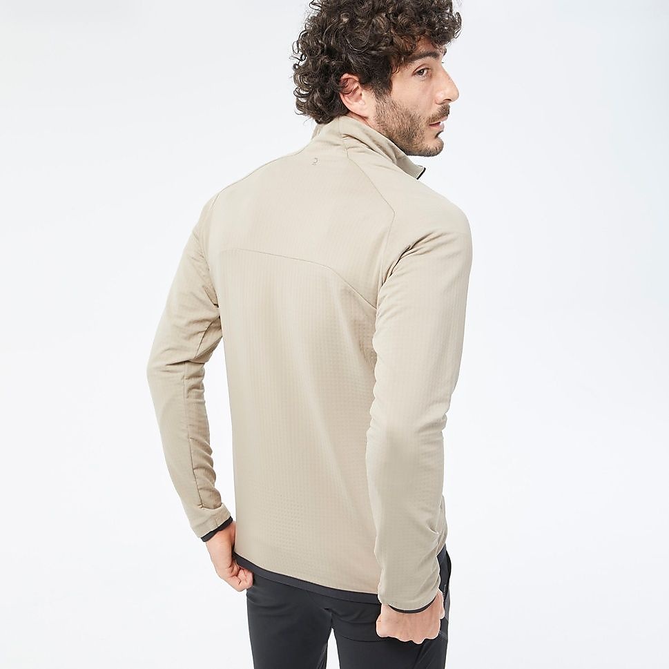 QUECHUAメンズフリースジャケット薄手 軽量MH500 BEG