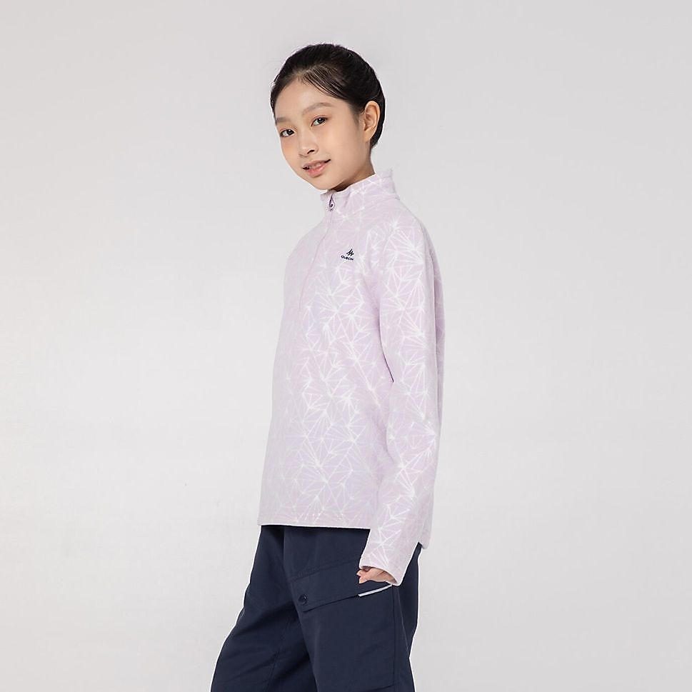 QUECHUAキッズフリース ハーフジップMH100 PNK