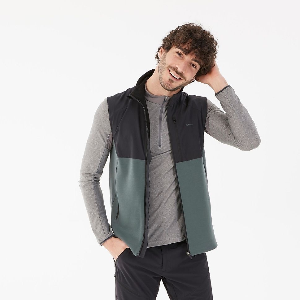 QUECHUAメンズフリースベストMH500 GRN