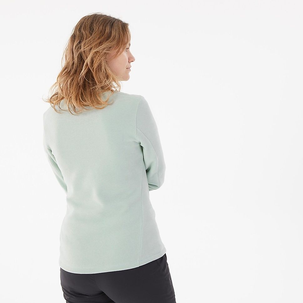 QUECHUAレディースフリース ハーフジップMH100 GRN