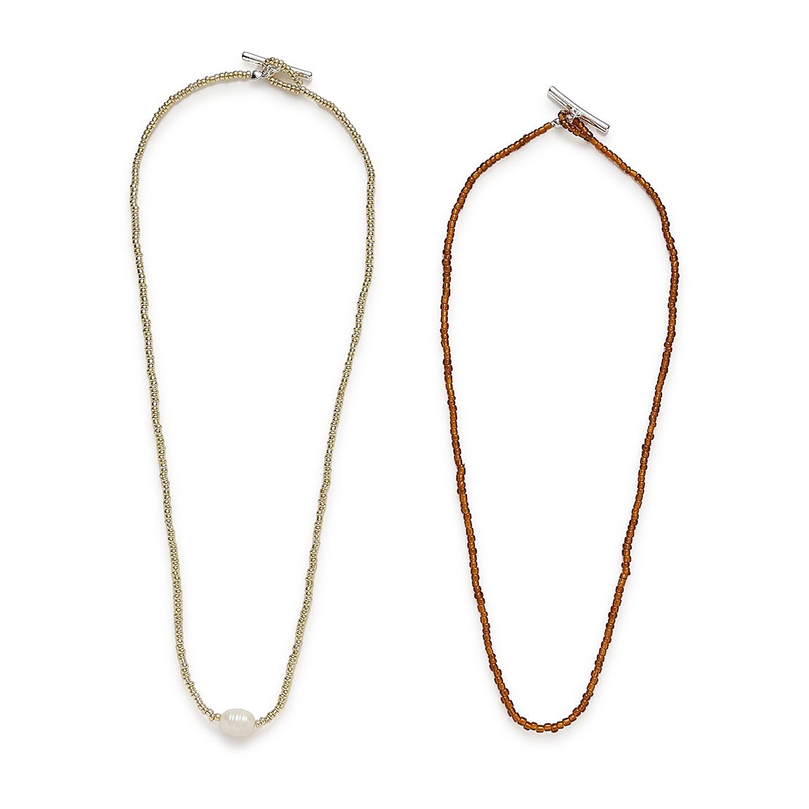 ビーズショートネックレス