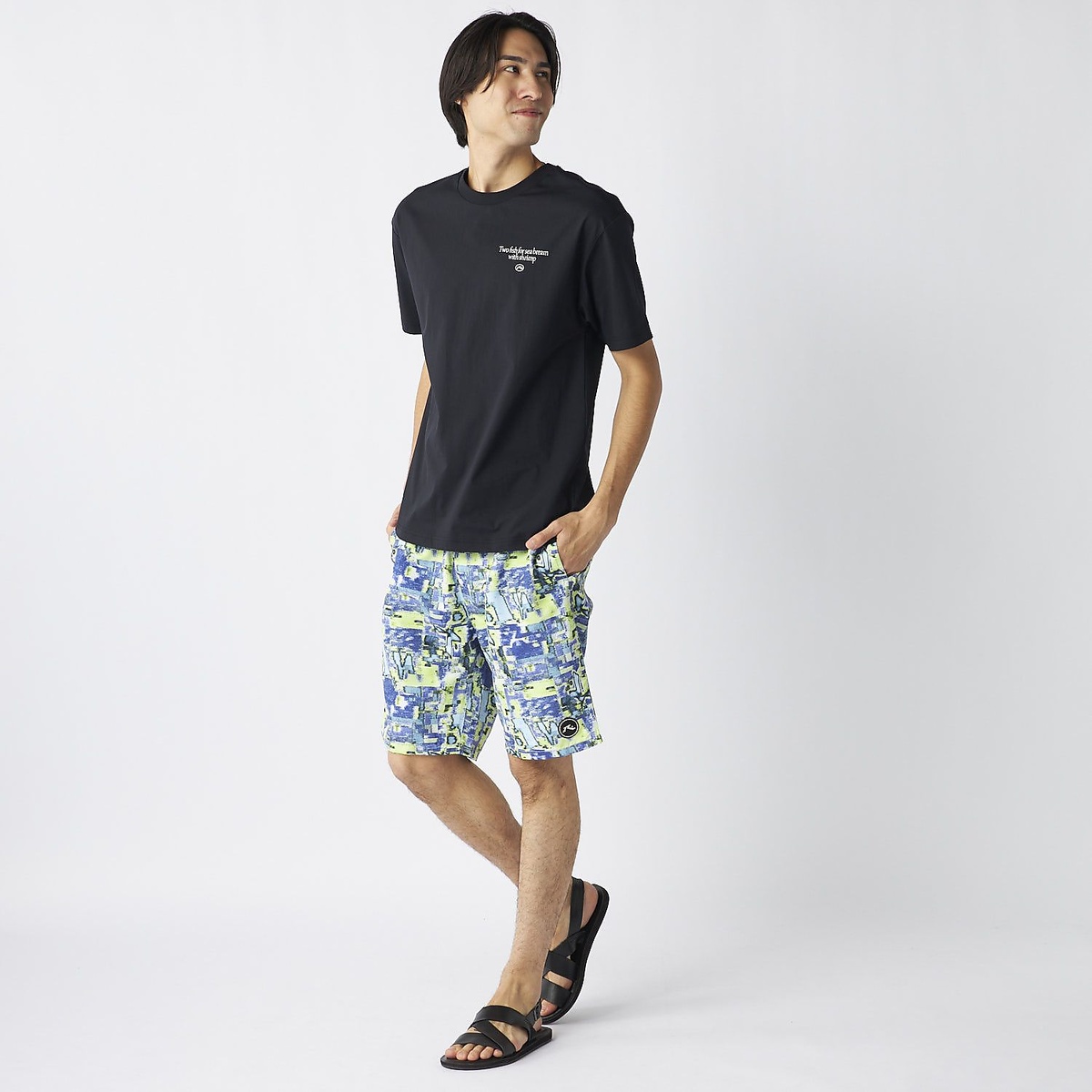 メンズRUSTYハンソデUVTシャツ