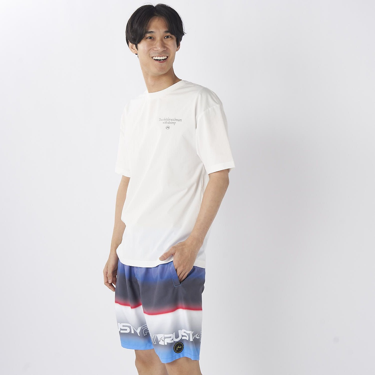 メンズRUSTYハンソデUVTシャツ